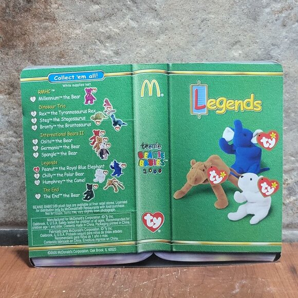 Peanut The Royal Blue Elephant Ty Teenie Beanie Baby Legend McDonalds Plush 1995 - Picture 2 of 9